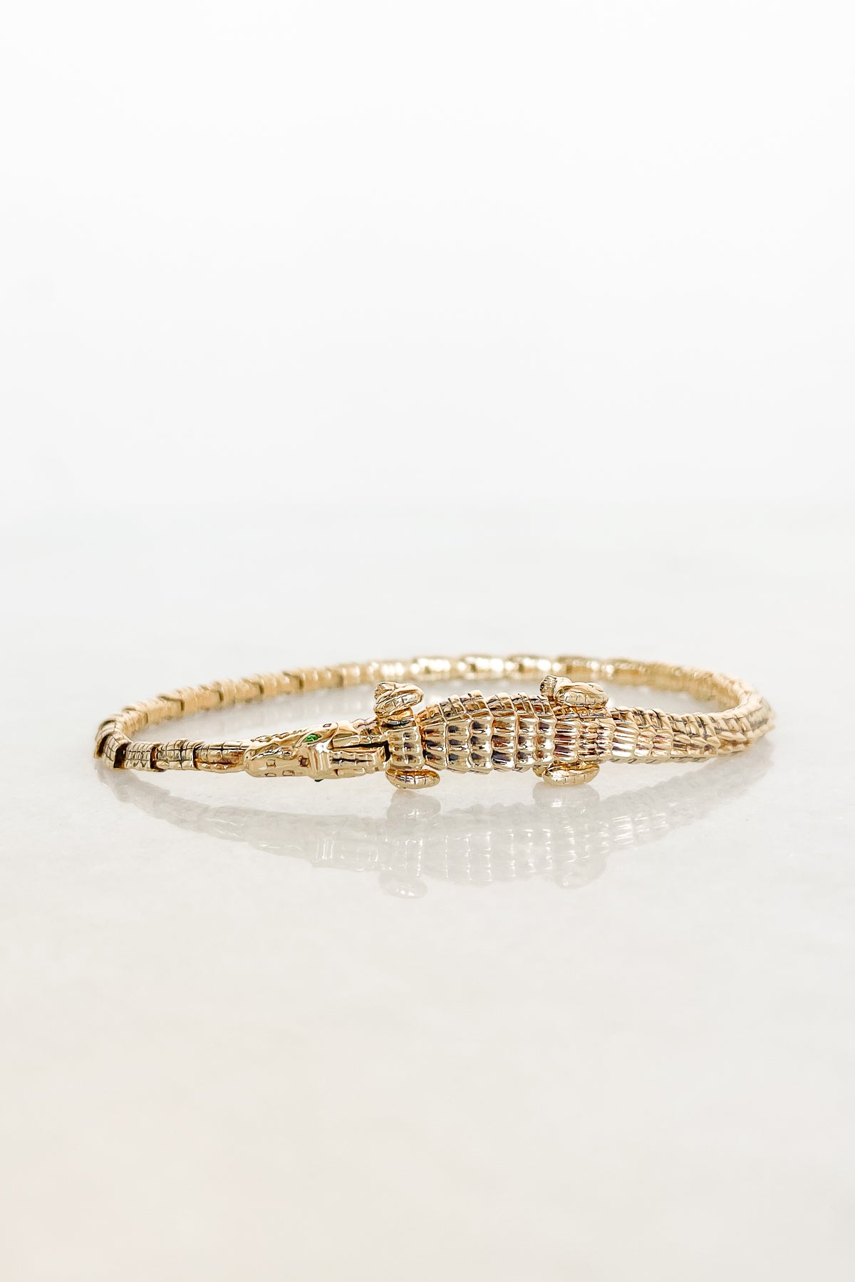 Thin Alligator Wrap Bracelet