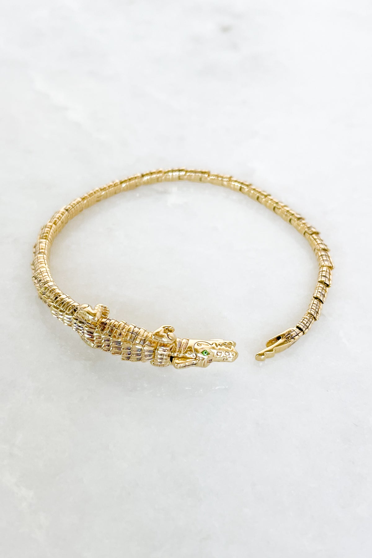 Thin Alligator Wrap Bracelet