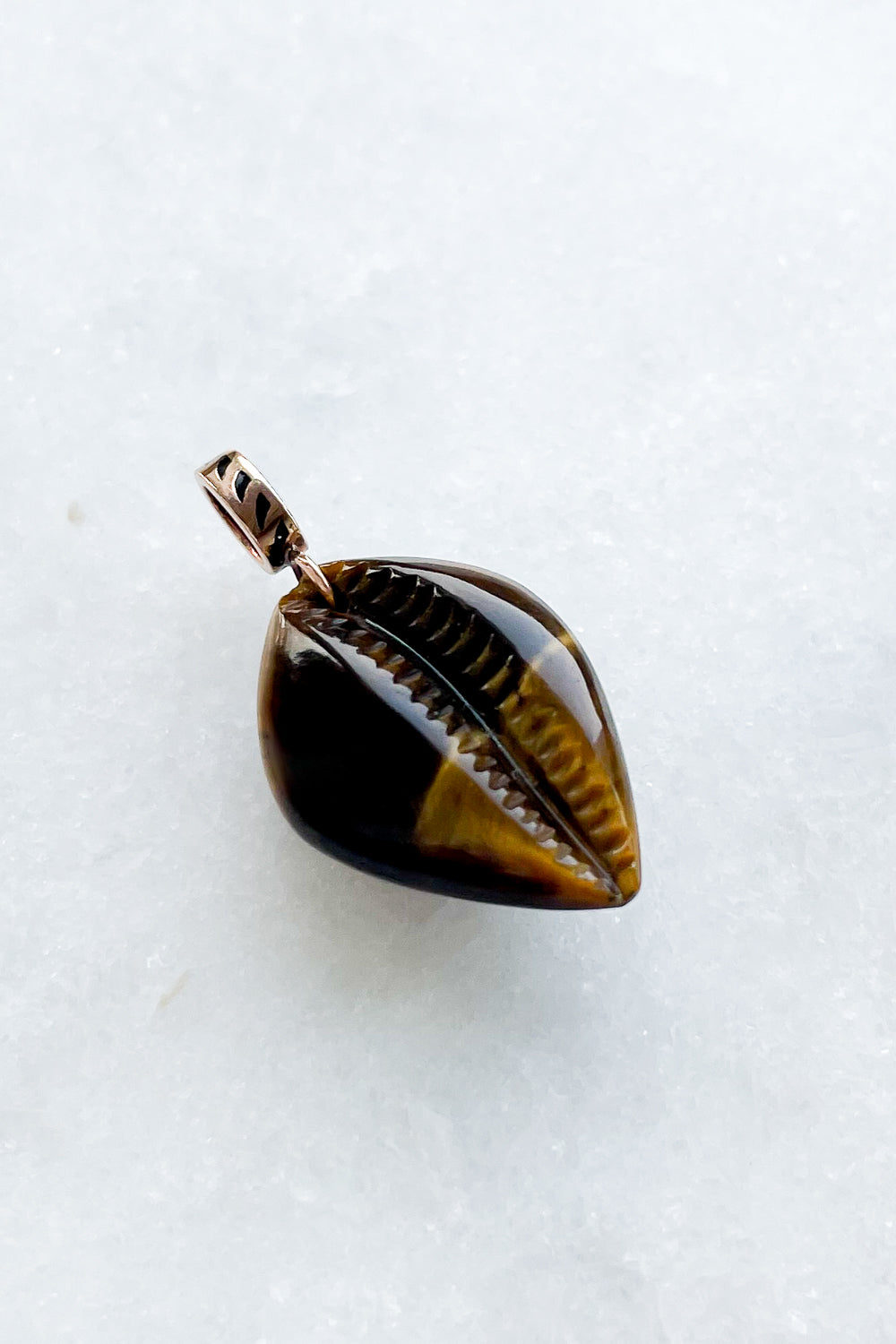 Golden Tiger Eye Cowry Charm