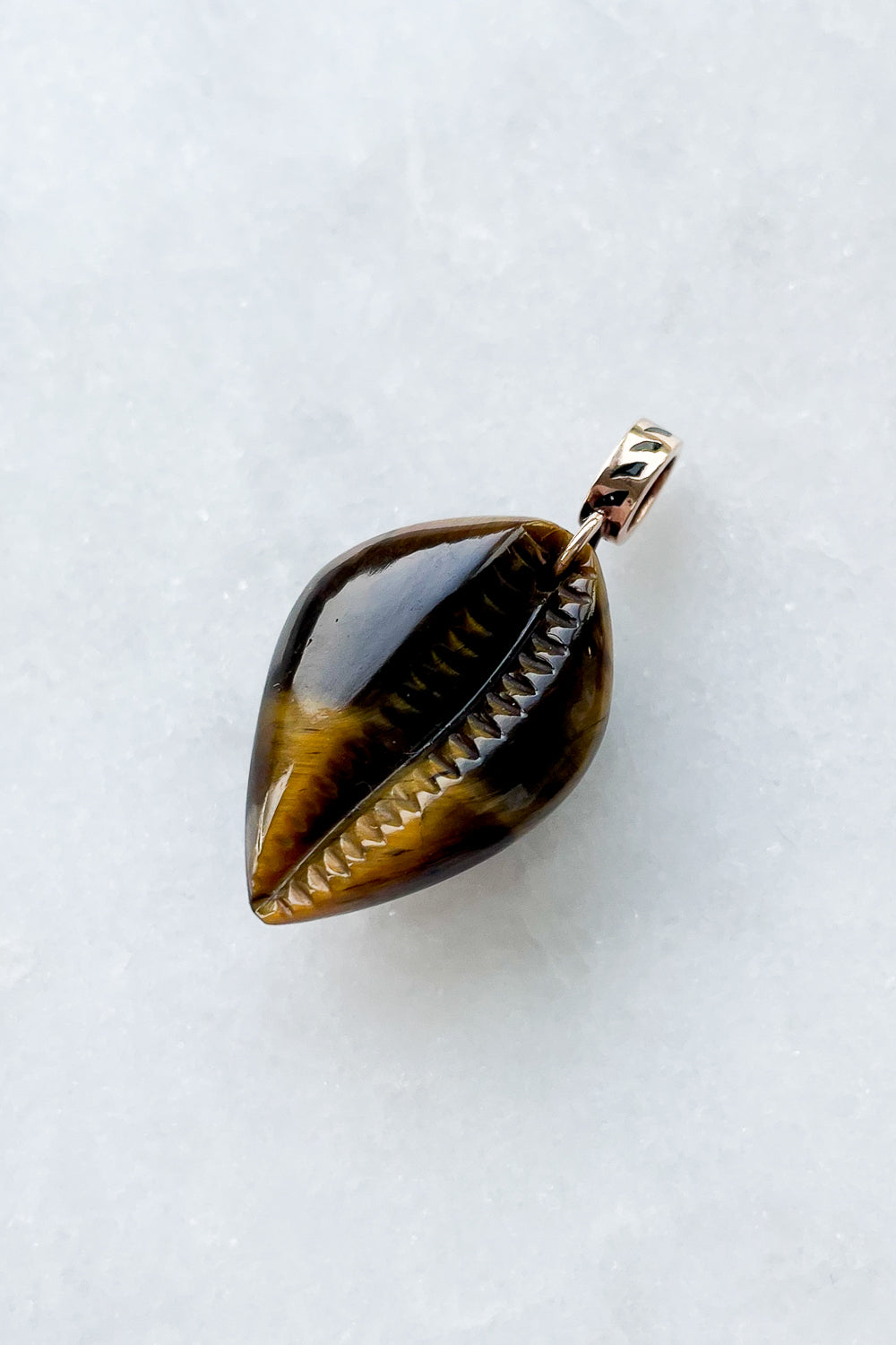 Golden Tiger Eye Cowry Charm