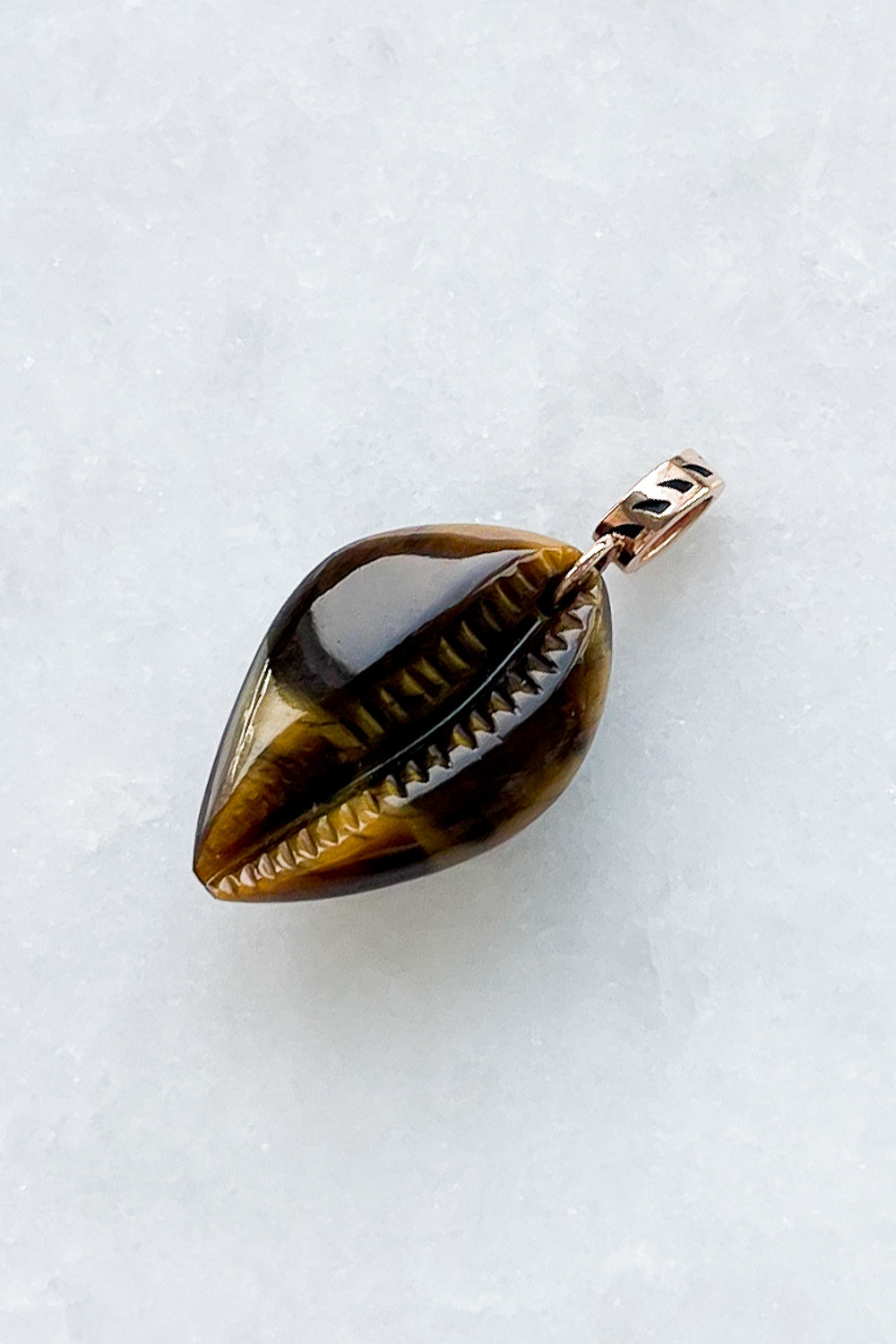 Golden Tiger Eye Cowry Charm