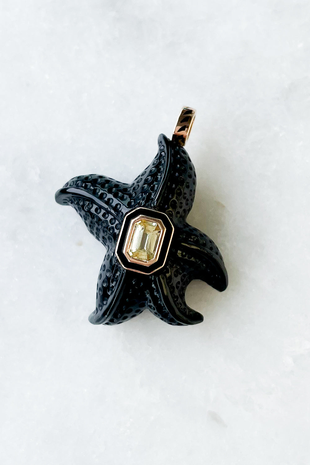 Onyx Starfish with Sapphire Charm