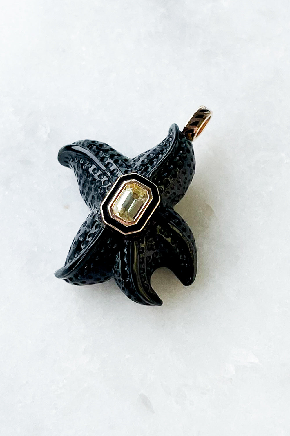 Onyx Starfish with Sapphire Charm