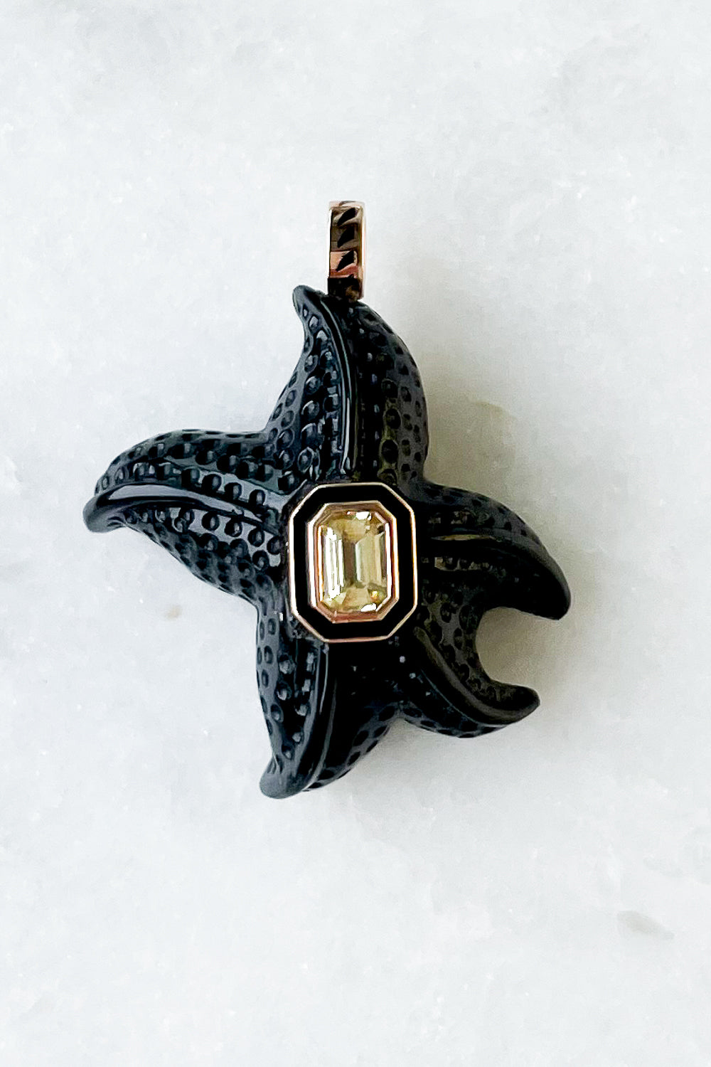 Onyx Starfish with Sapphire Charm