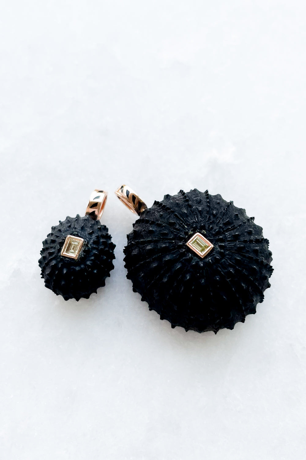 Ebony Sea Urchin with Diamond Charm