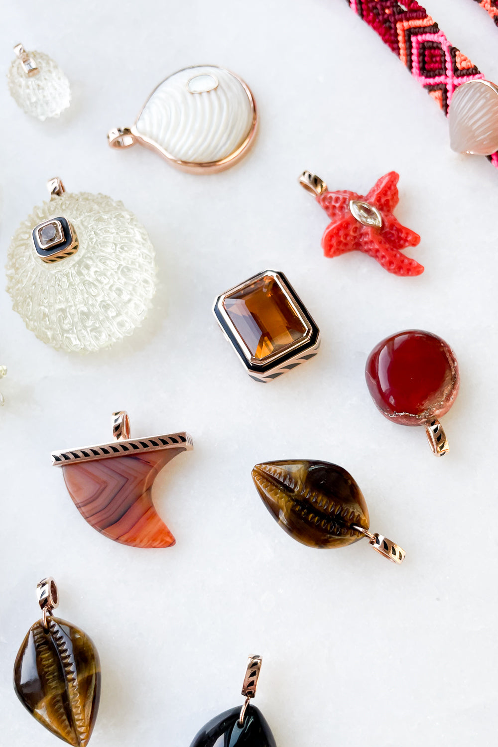 Golden Tiger Eye Cowry Charm