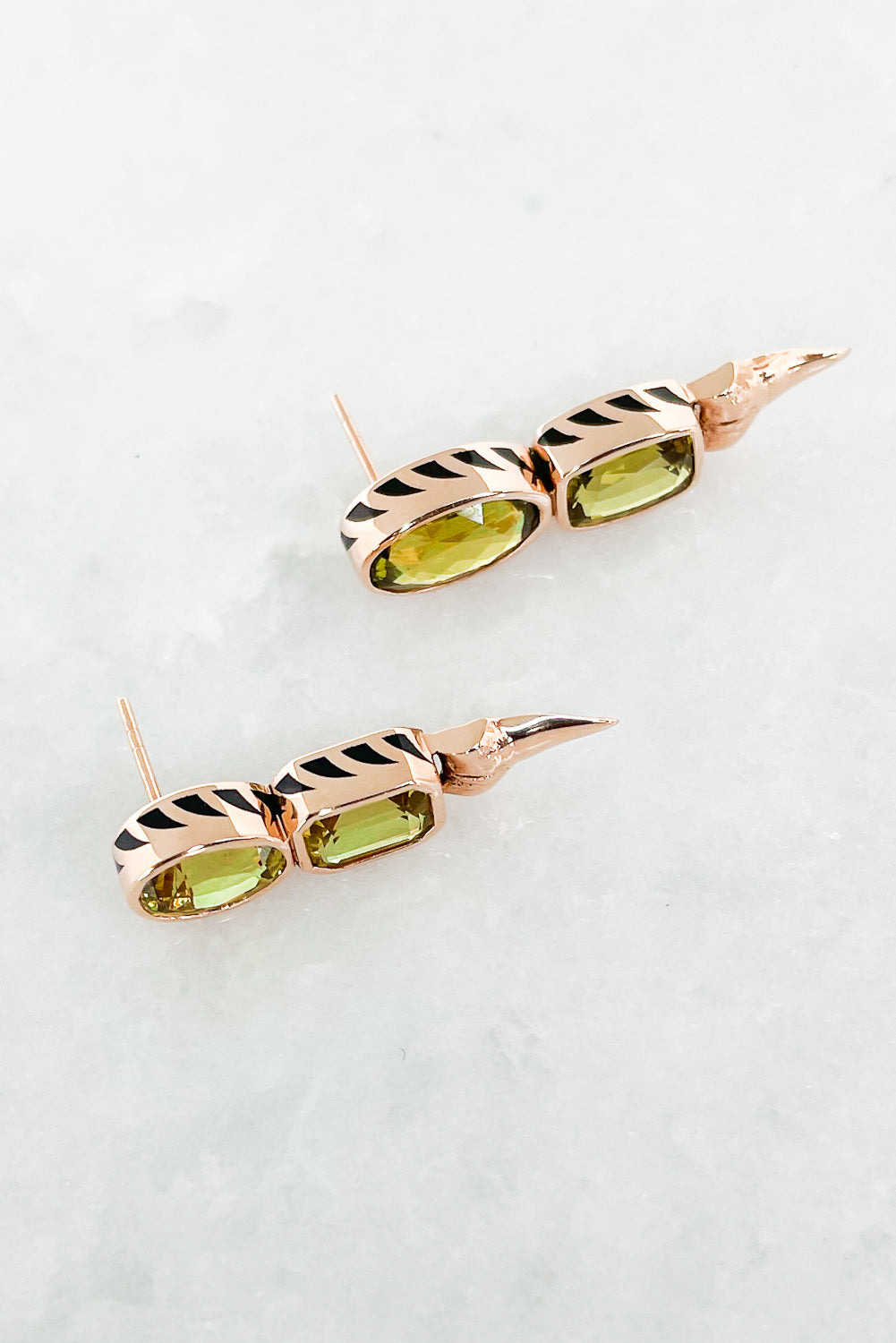 Chrysoberyl Shark Tooth Earrings