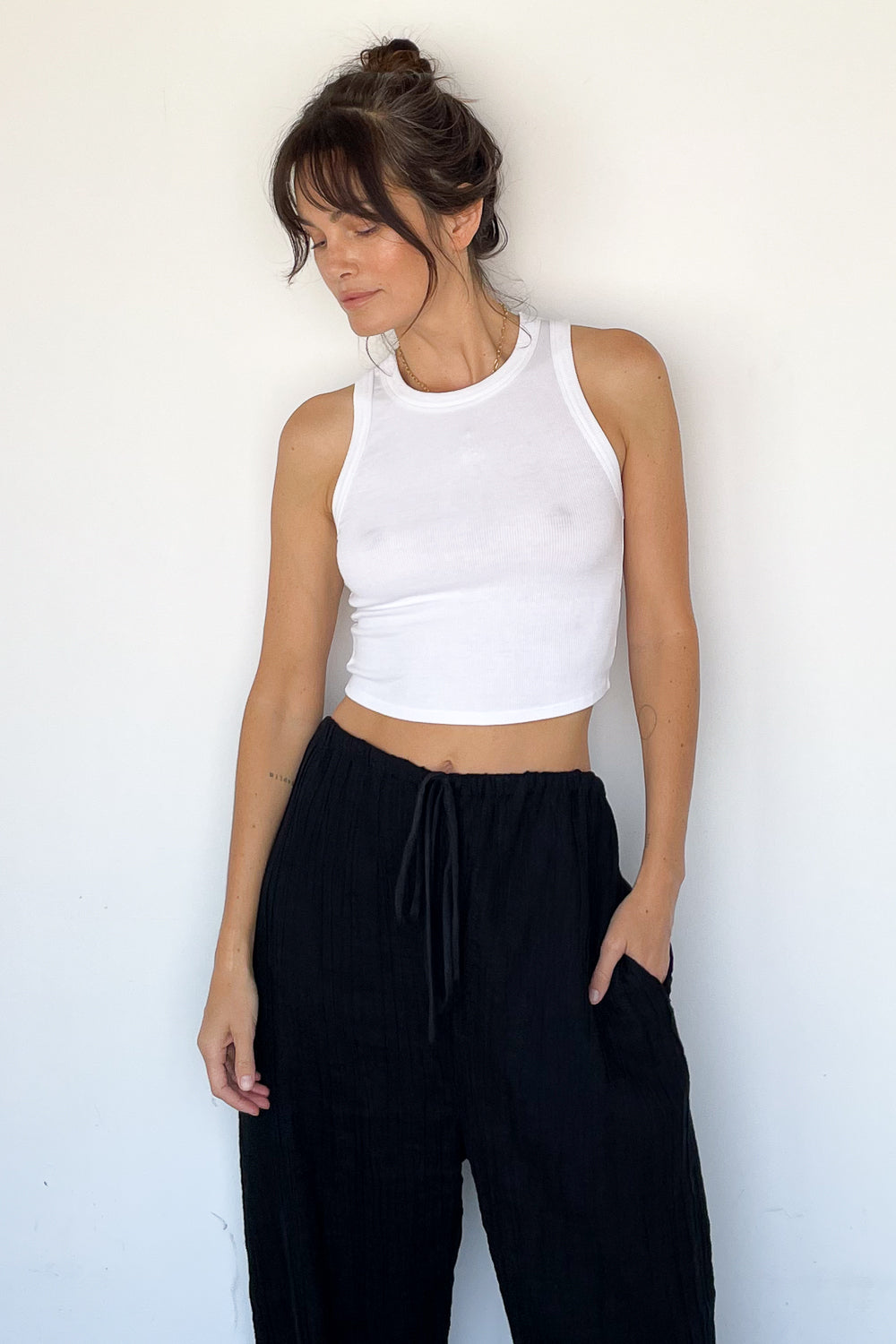 Cropped Bold Sheath Tank