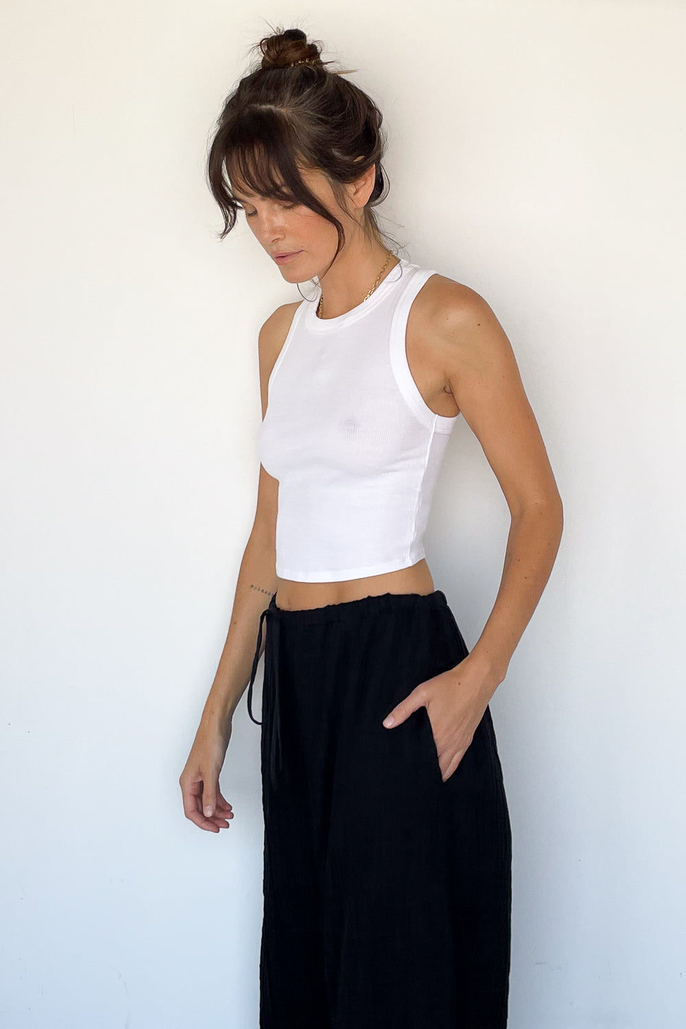 Cropped Bold Sheath Tank