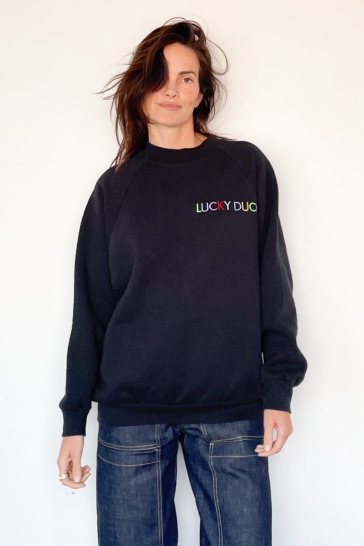 Lucky Duck Sweatshirt - SMALL Black