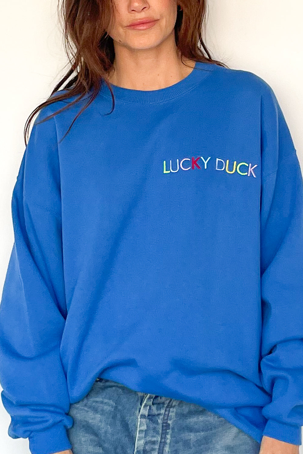 Lucky Duck Sweatshirt - LARGE Blue