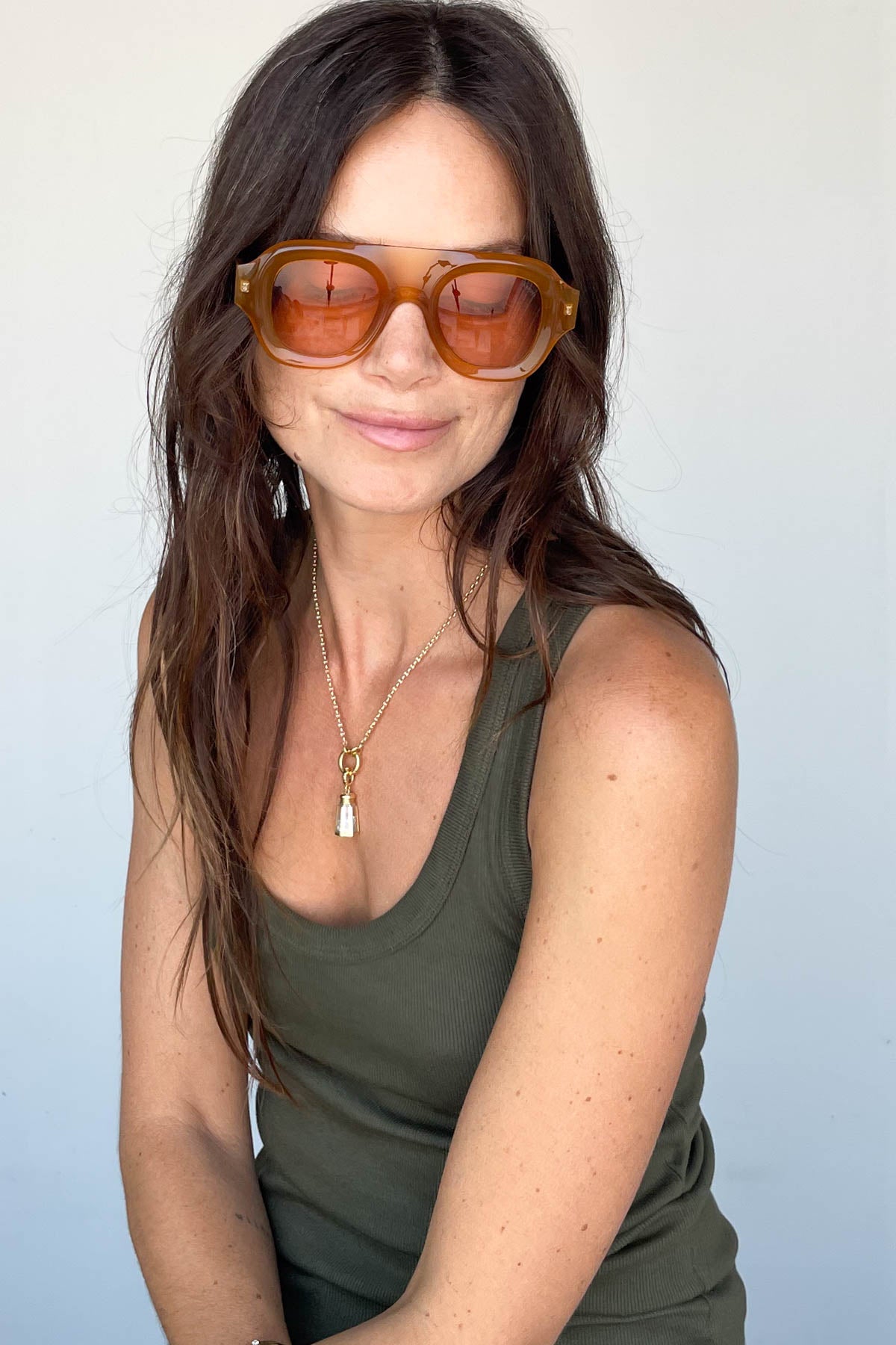 Sasha X Sunglasses, Golden Amber