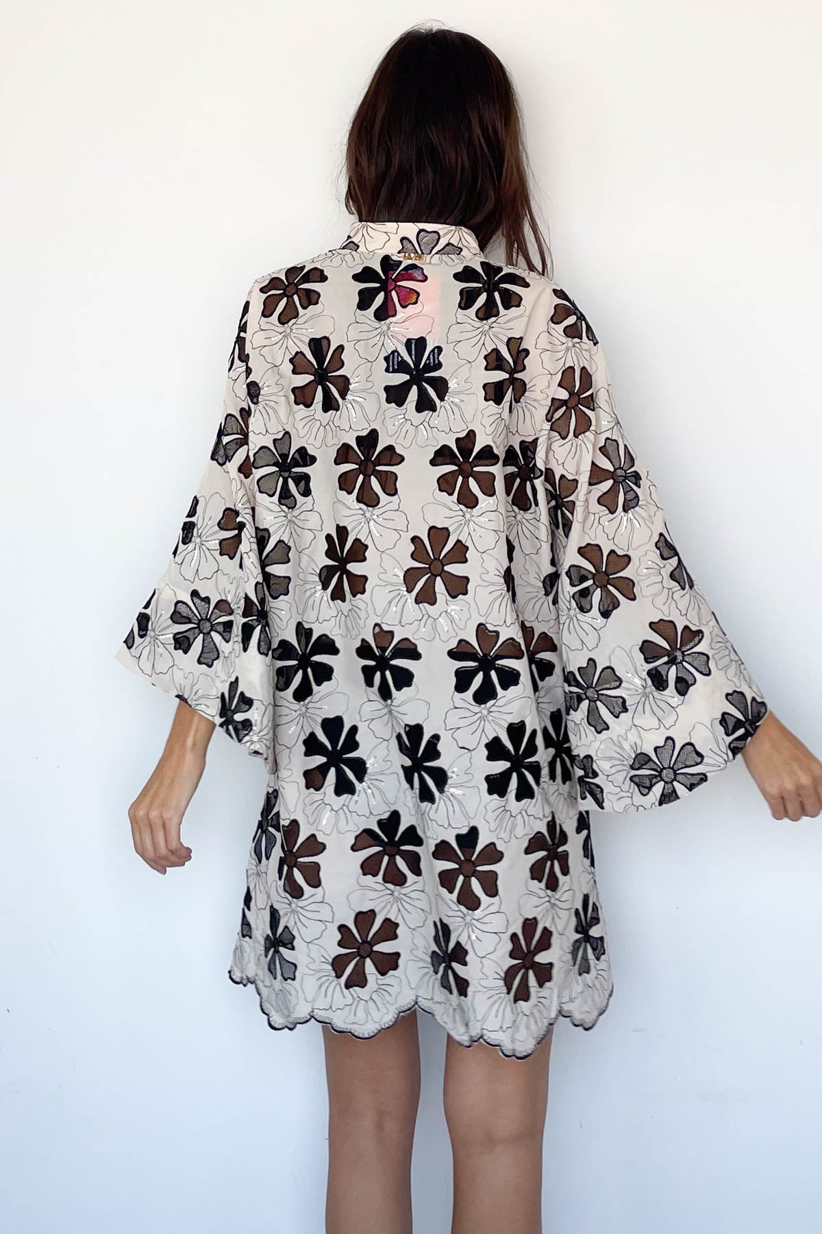 Hibiscus Mesh Mini Caftan