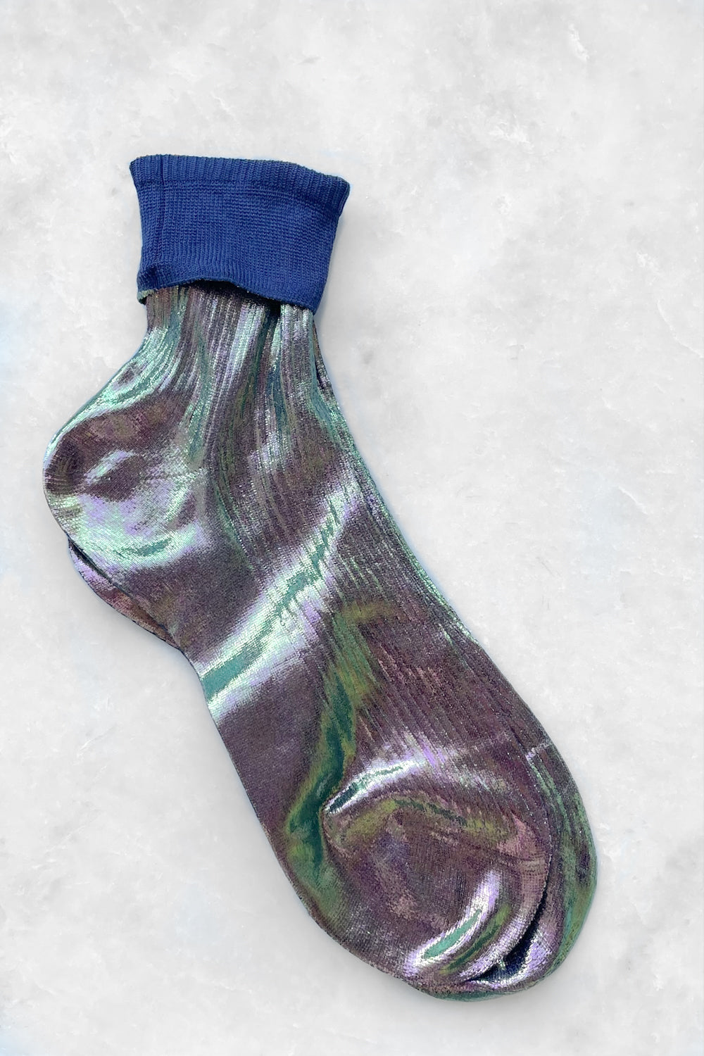 Bluette Ribbed Laminated Socks