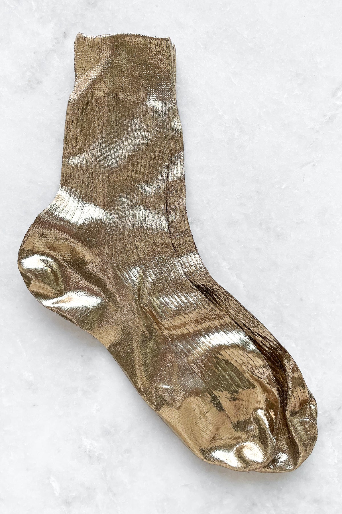 Bruciato Gold Ribbed Laminated Socks