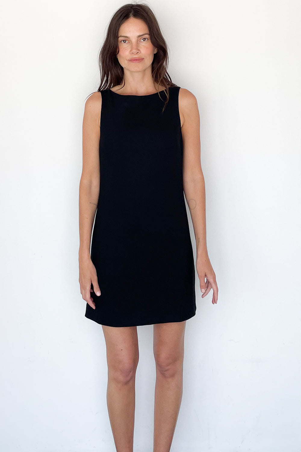 Crepe Mini Shift Dress