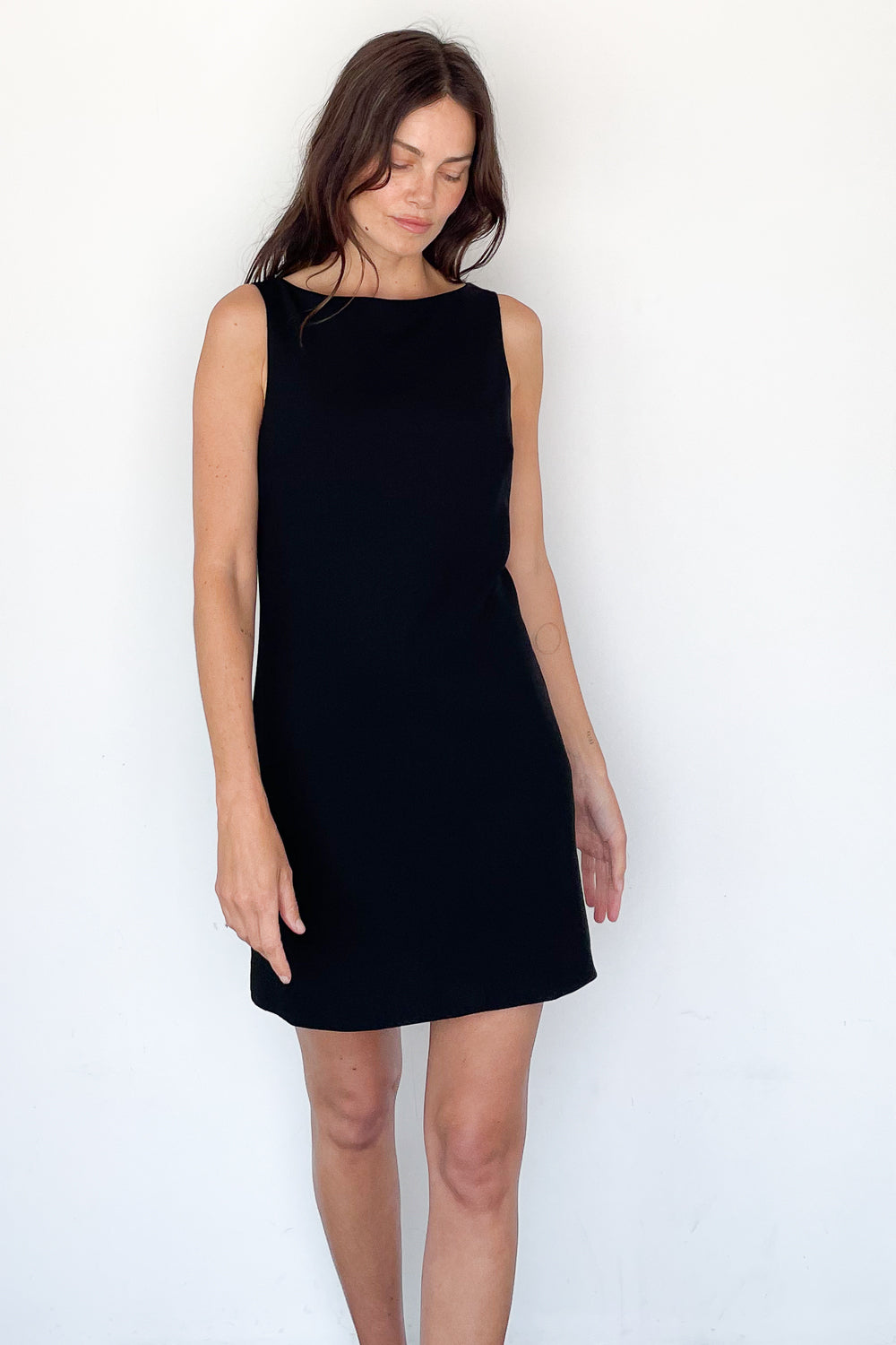 Crepe Mini Shift Dress