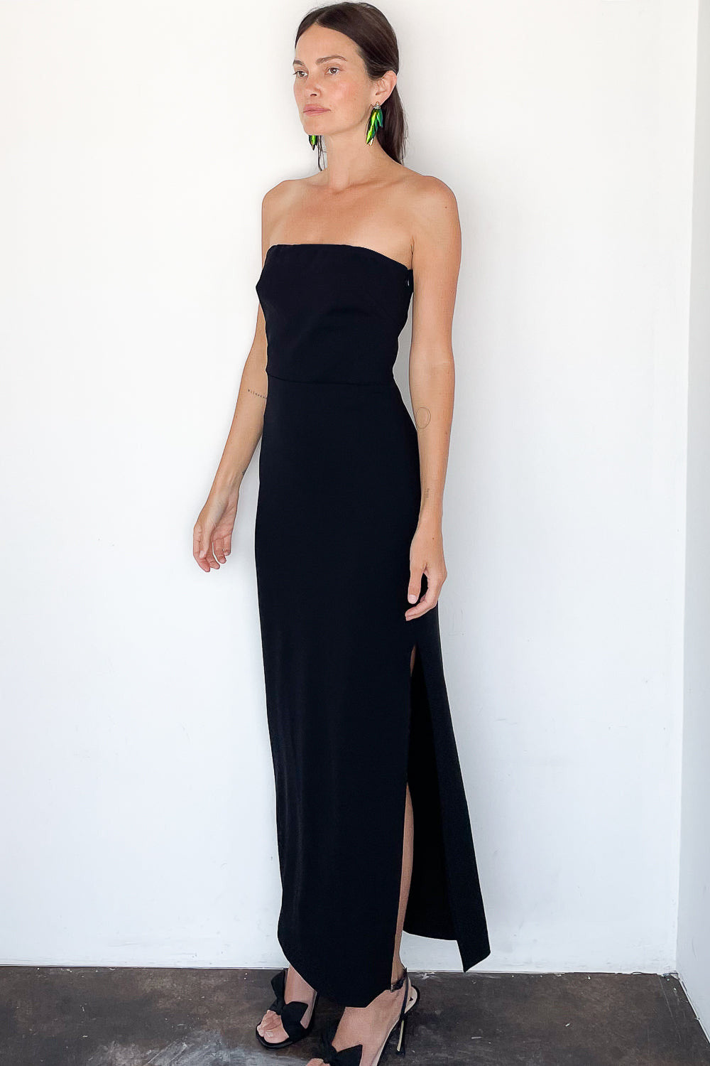 Crepe Strapless Dress