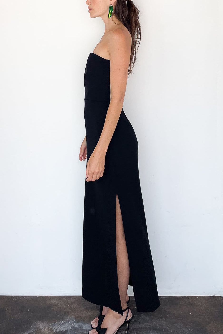 Crepe Strapless Dress