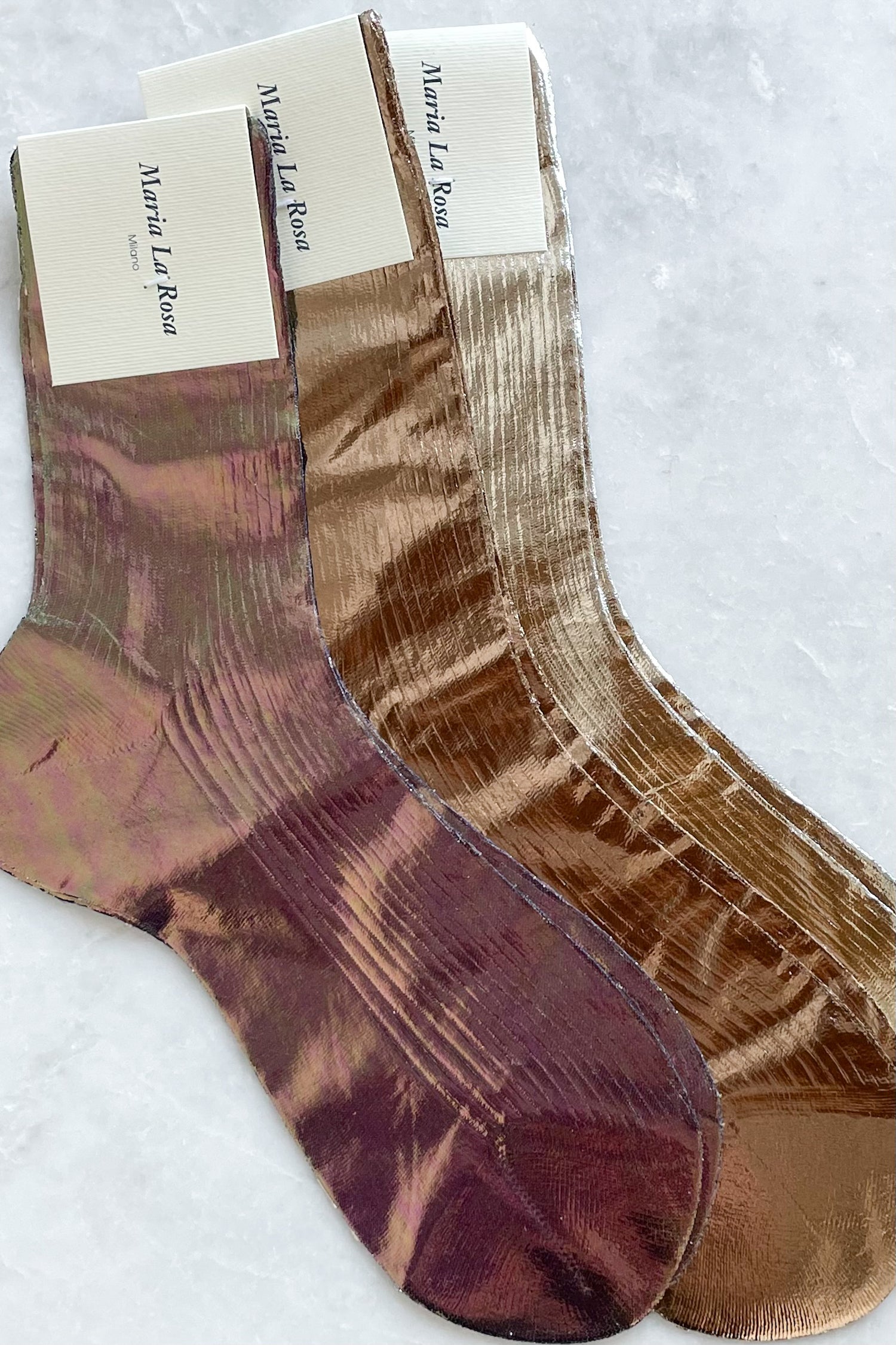 Bluette Ribbed Laminated Socks