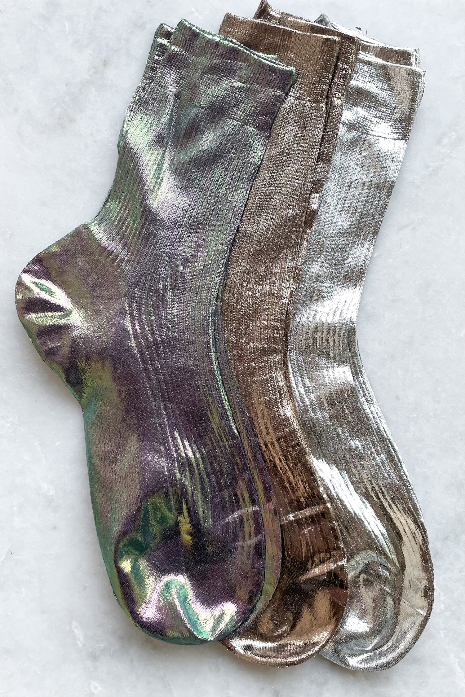 Bluette Ribbed Laminated Socks