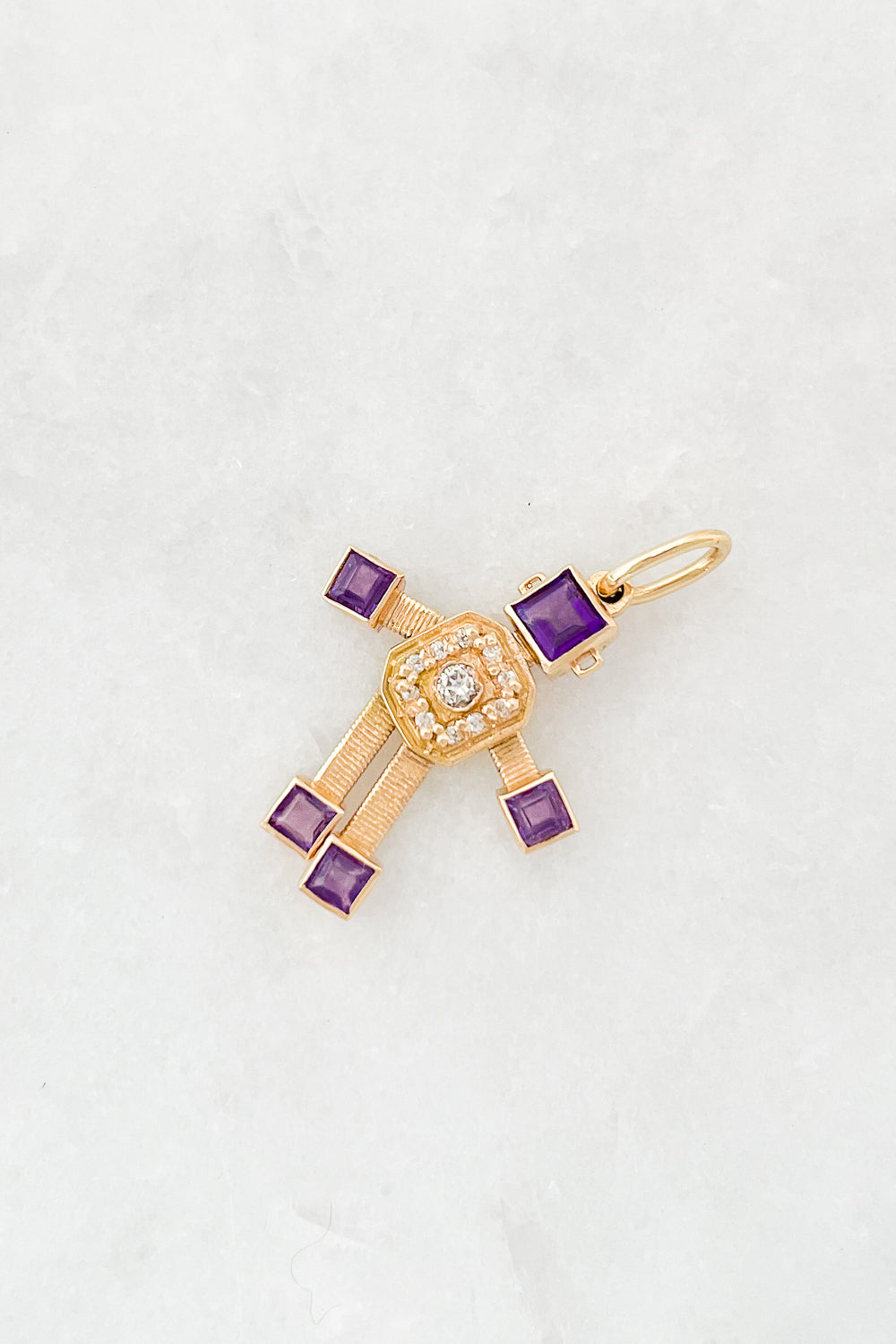 Amethyst Robot Charm