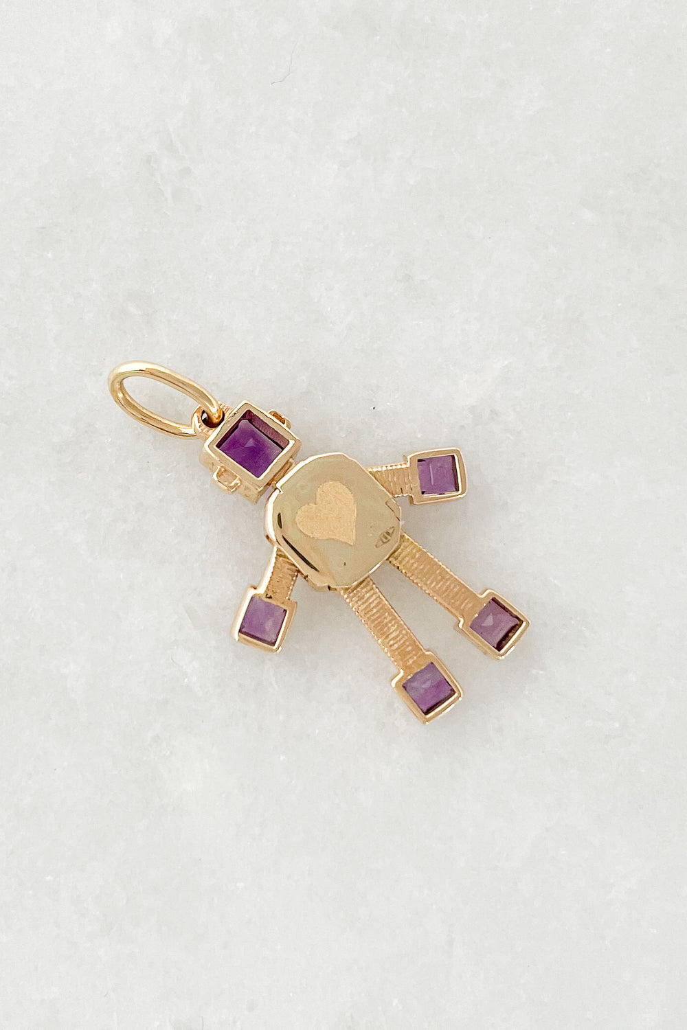 Amethyst Robot Charm