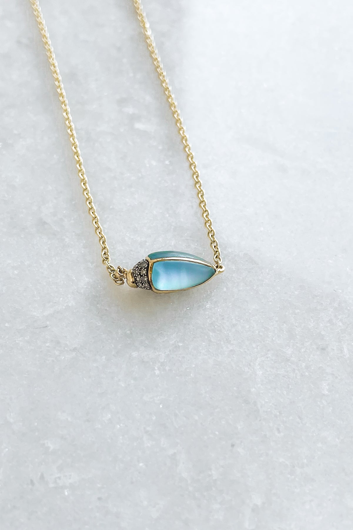 Blue Topaz Scarab Necklace