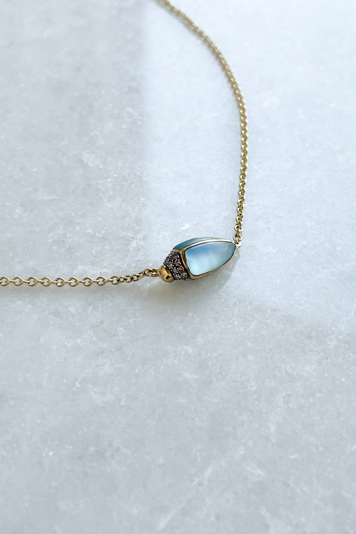 Blue Topaz Scarab Necklace