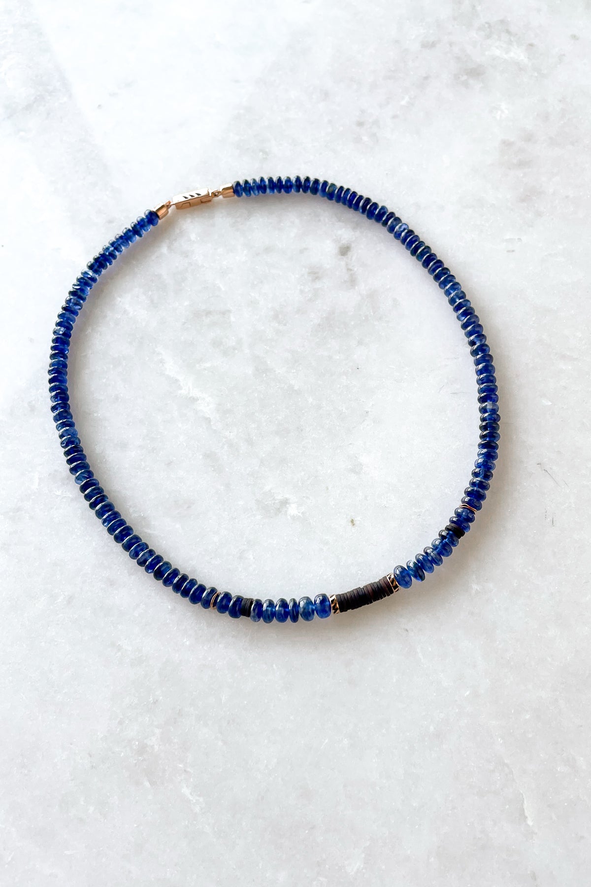 Kyanite & Coco Shell Puka Necklace