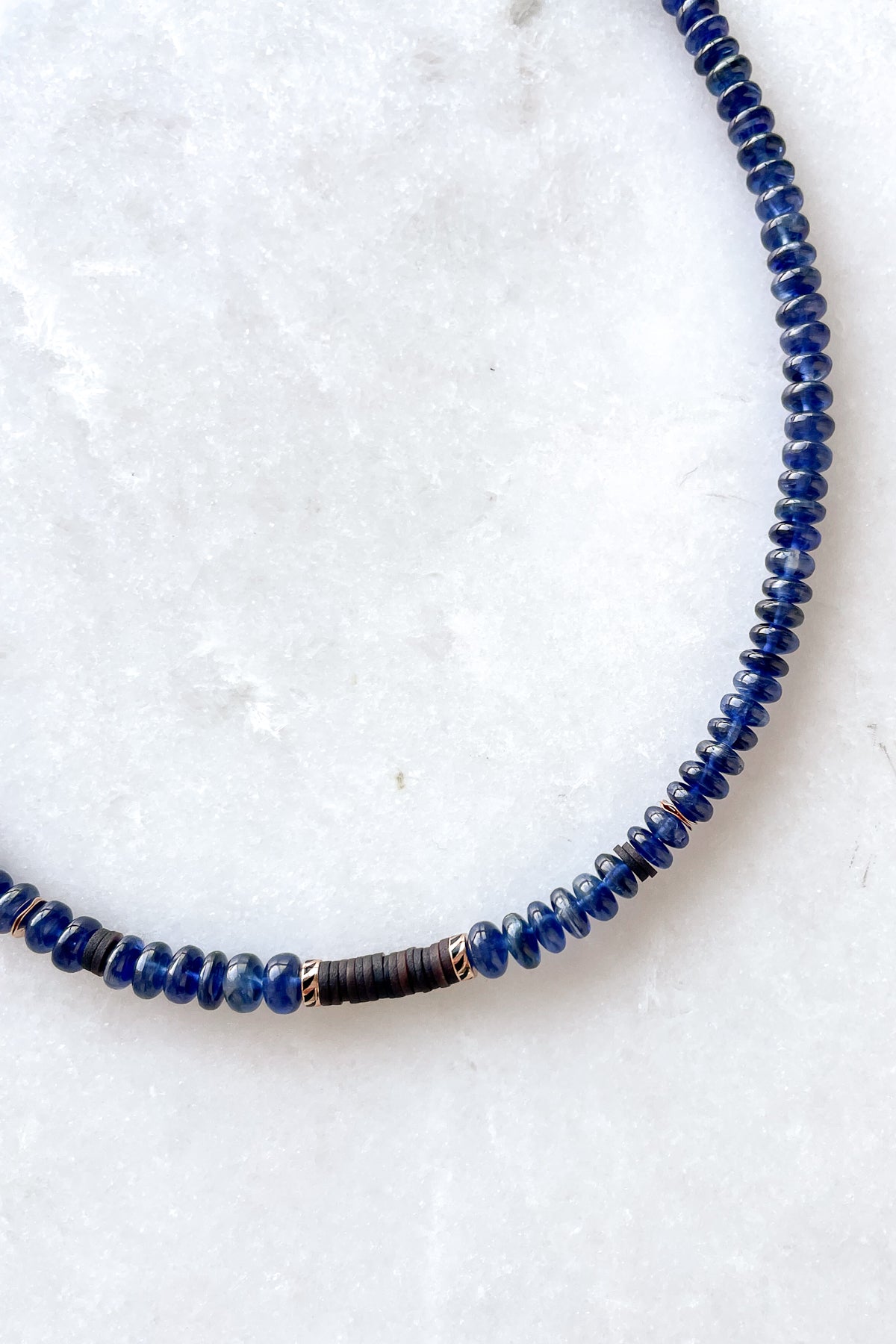 Kyanite & Coco Shell Puka Necklace