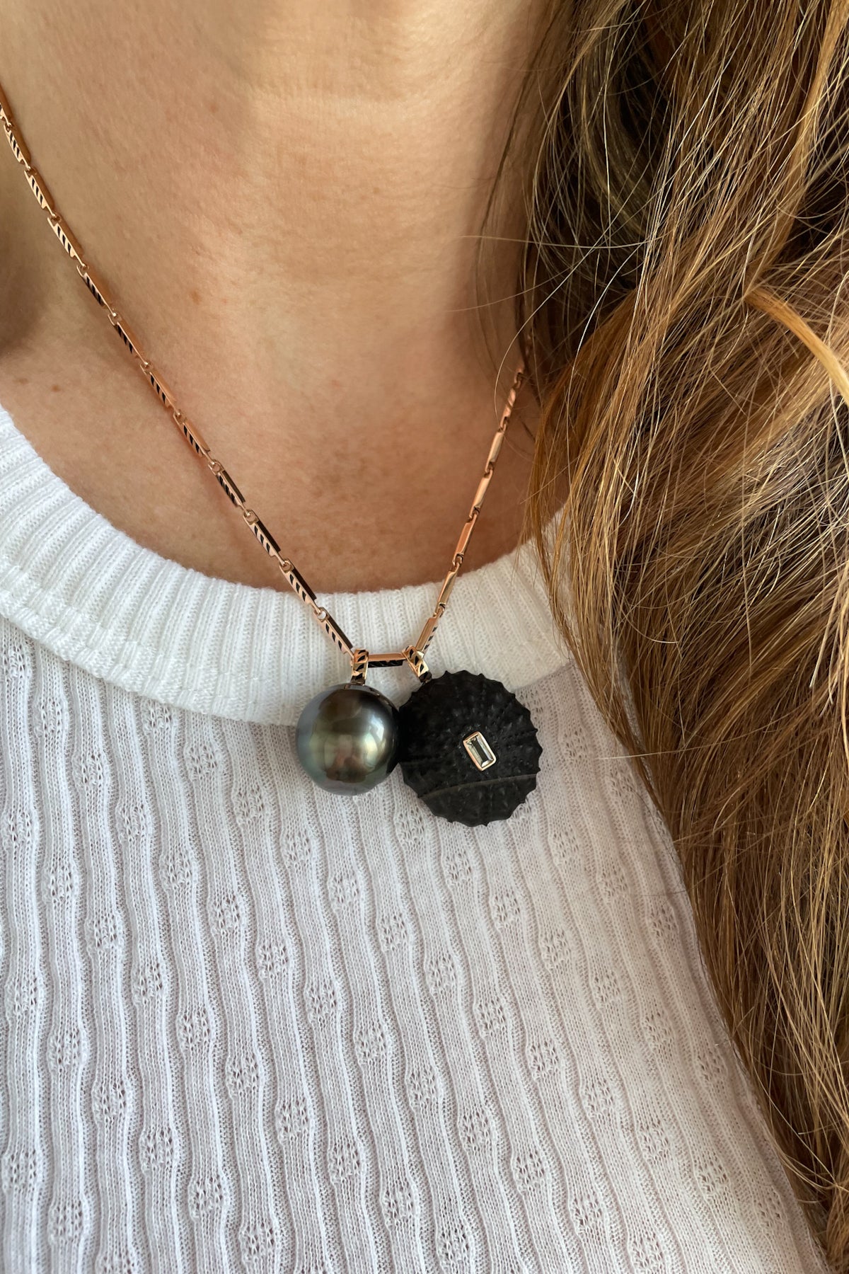 One of a Kind Grey Pearl Charm