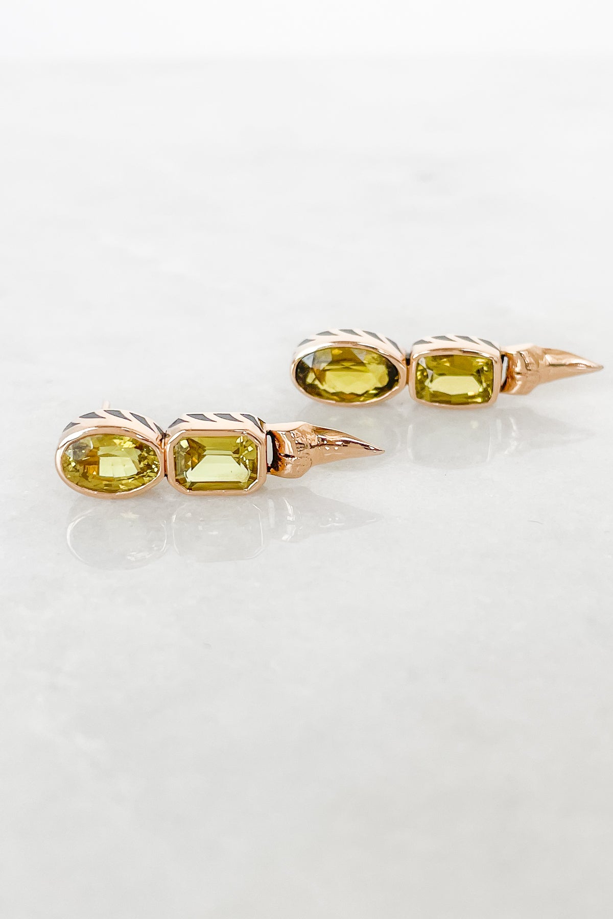 Chrysoberyl Shark Tooth Earrings