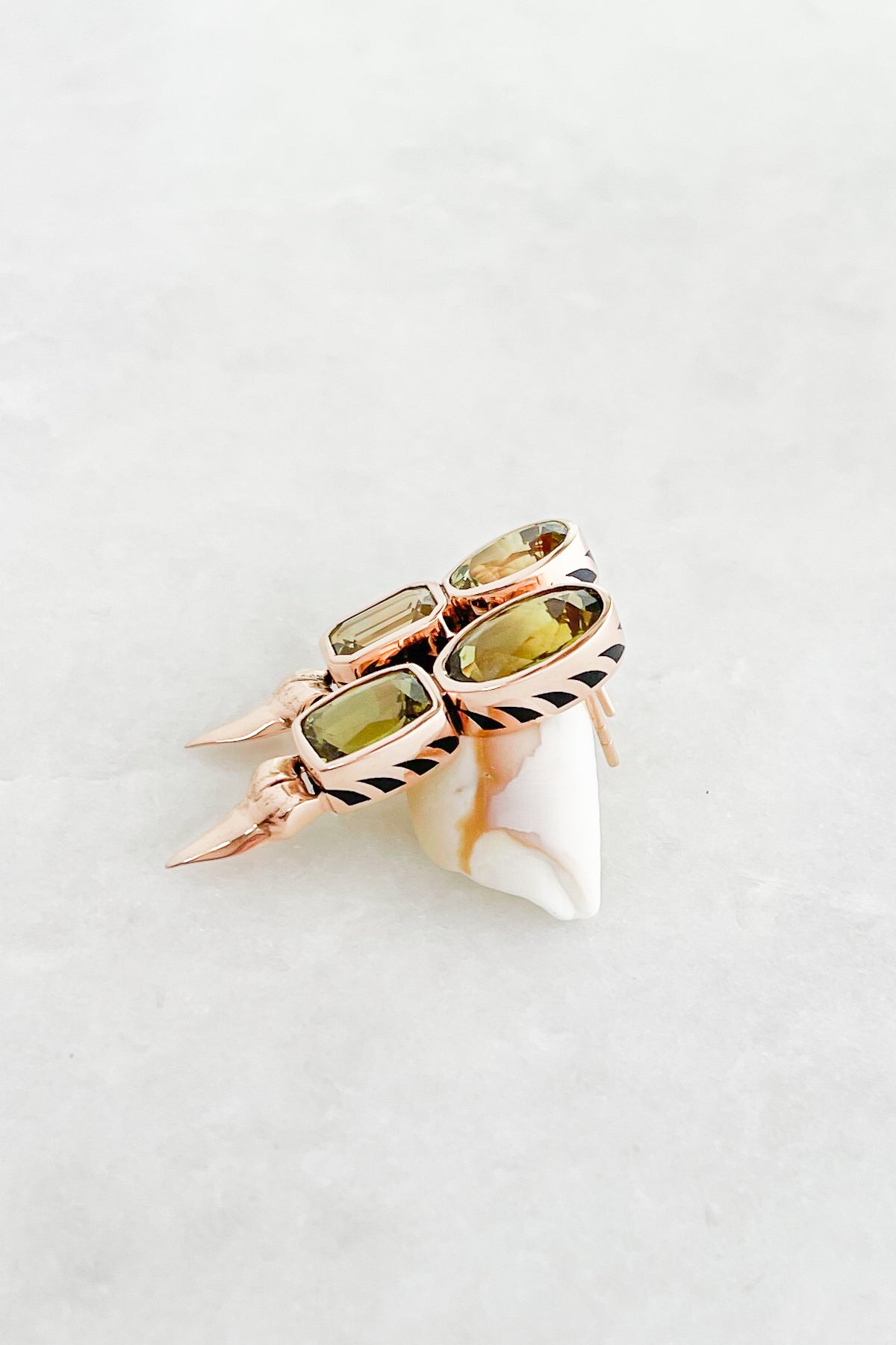 Chrysoberyl Shark Tooth Earrings