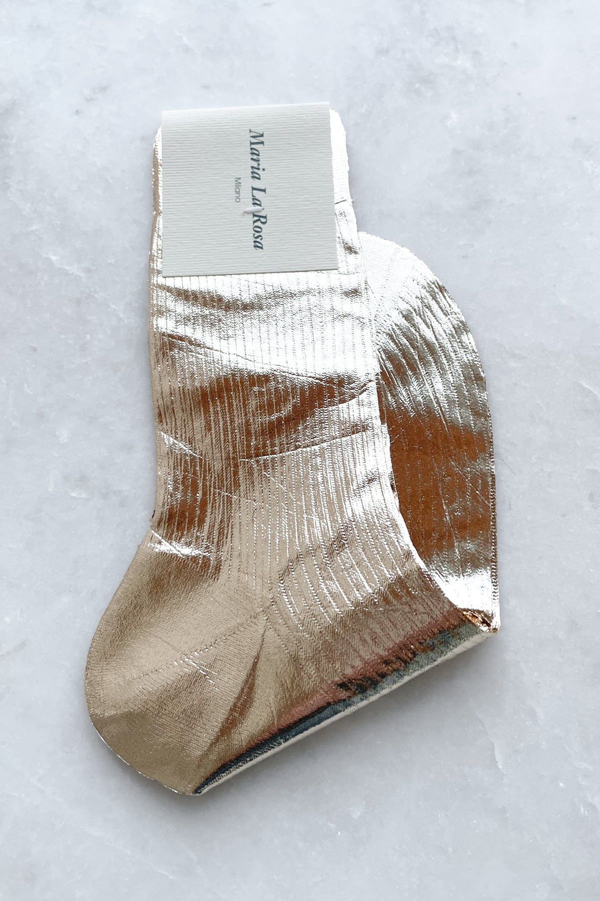 Platino Ribbed Laminated Socks