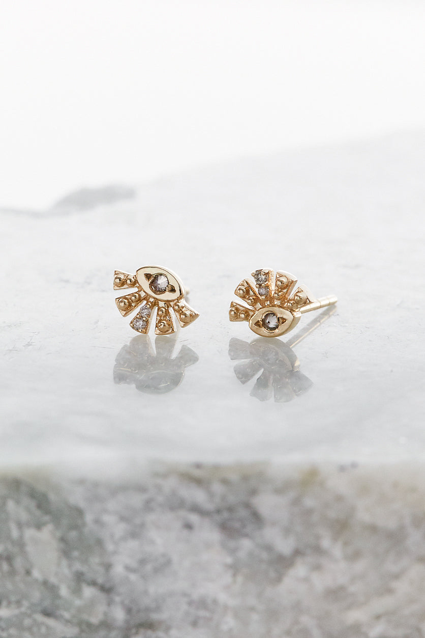 Aztec Sun Diamond Eye Stud